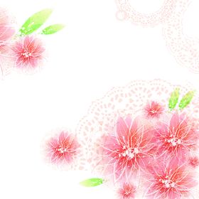 水墨粉色花卉唯美挂画装饰画