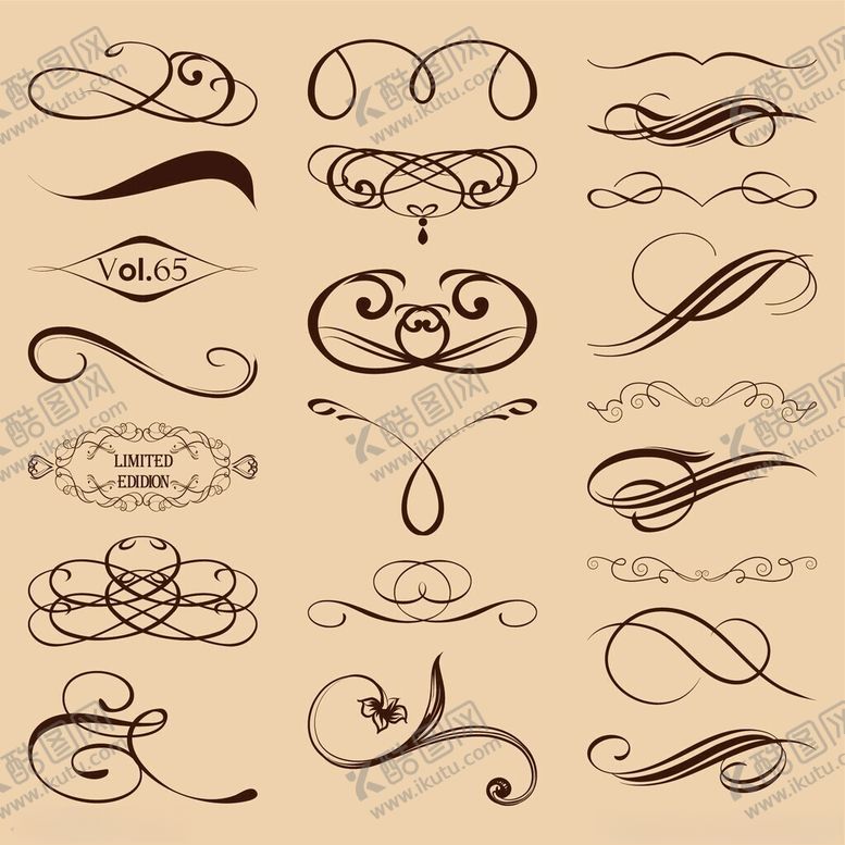 编号：15114411211405338279【酷图网】源文件下载-复古装饰性花纹设计元素