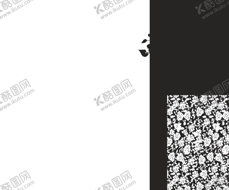 编号：15393907010400275792【酷图网】源文件下载-数码印花黑色花