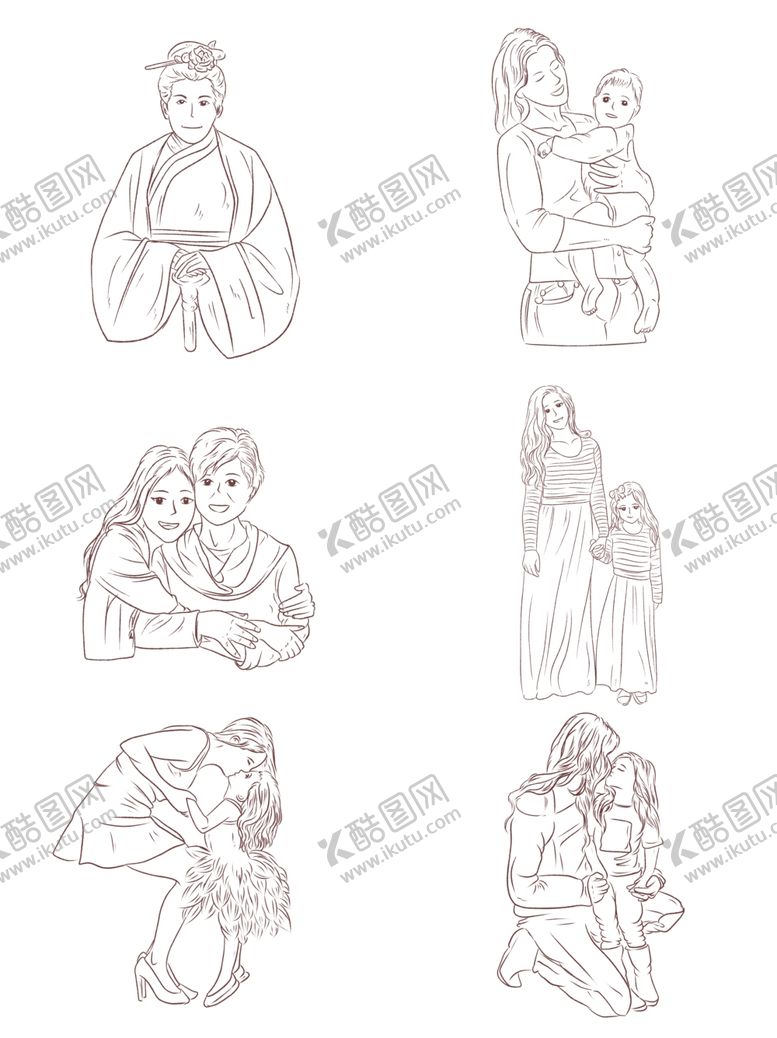 编号：65100705190907246236【酷图网】源文件下载-妈妈剪影