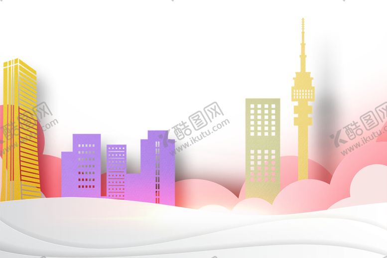 编号：89376605150702082880【酷图网】源文件下载-城市建筑剪影合成海报素材