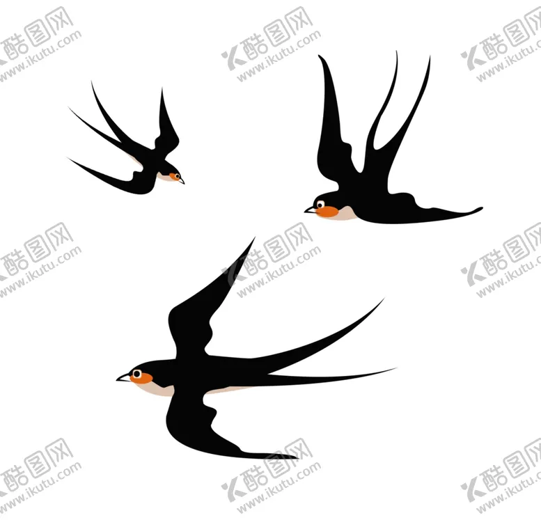 编号：81066303152340327303【酷图网】源文件下载-卡通手绘装饰燕子元素
