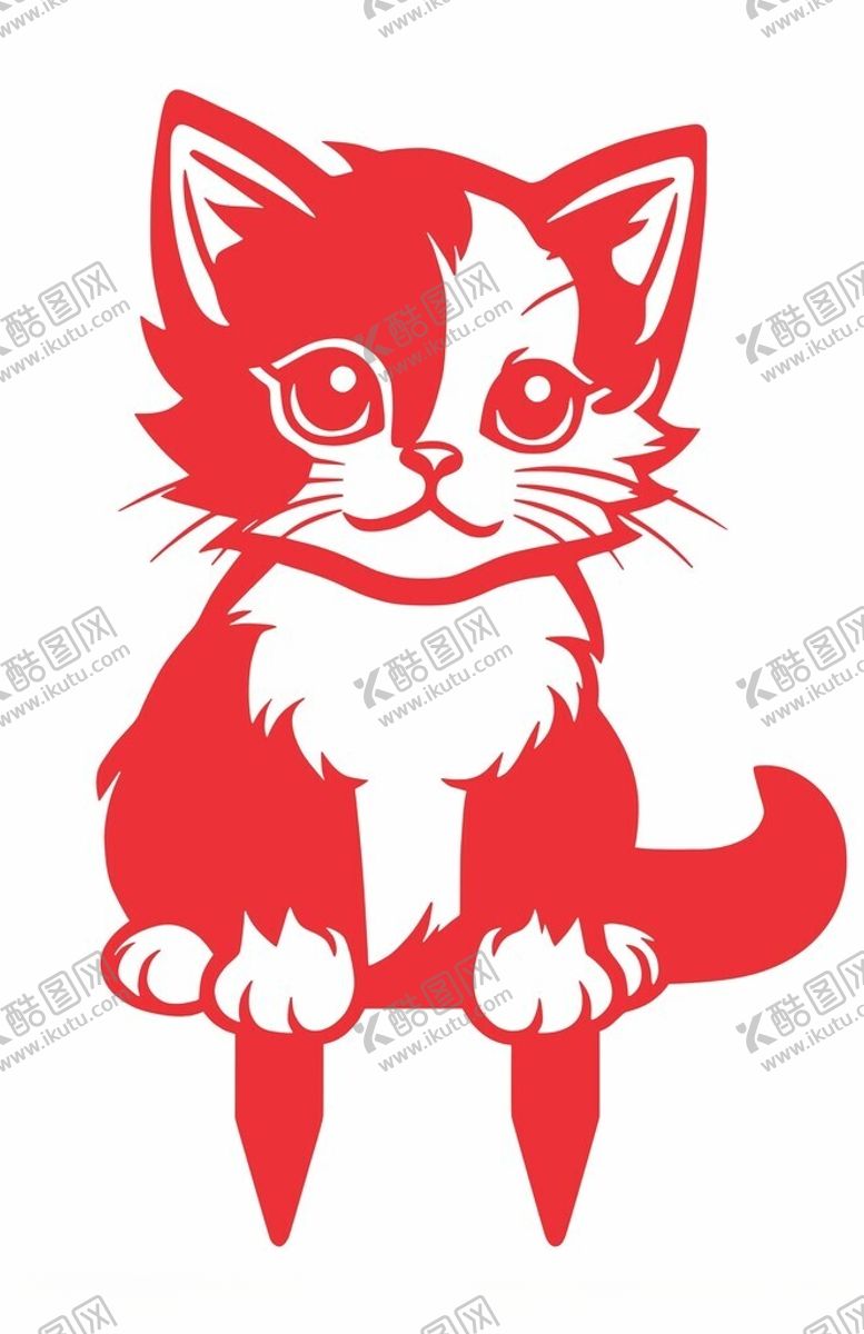 编号：11167906300509192051【酷图网】源文件下载-可爱红白猫咪卡通形象