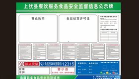 餐饮服务食品安全监督信息公示牌