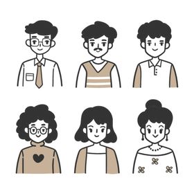 卡通人物头像简约大方形象男生女生