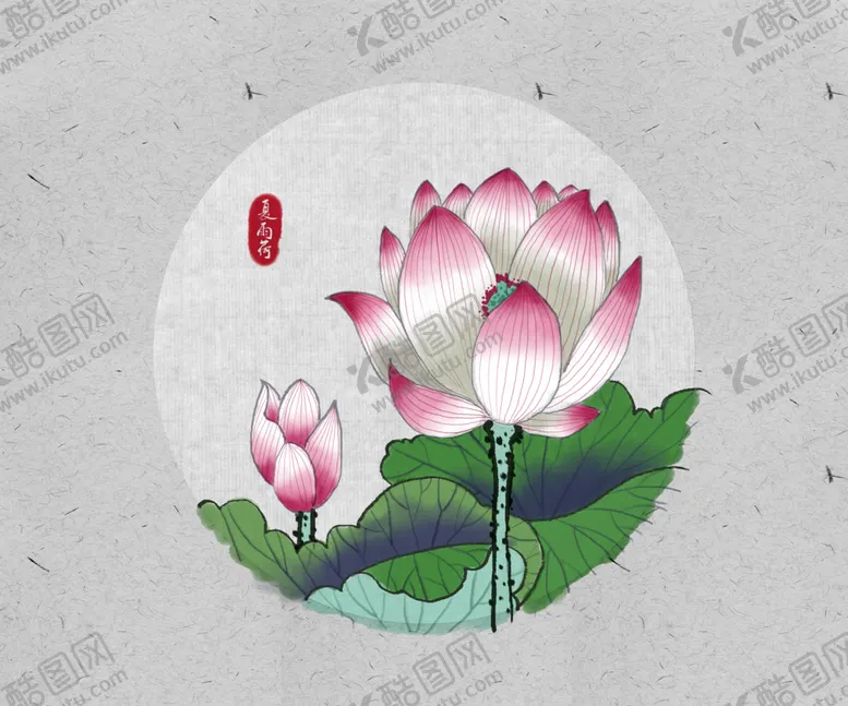 编号：71678902061534434855【酷图网】源文件下载-工笔荷花莲花