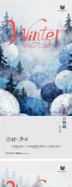 小寒大寒氛围海报