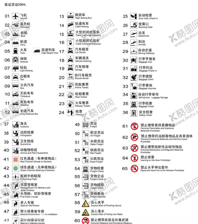 编号：52351910071223272931【酷图网】源文件下载-标准图形符号客运货运
