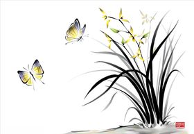 水墨兰花