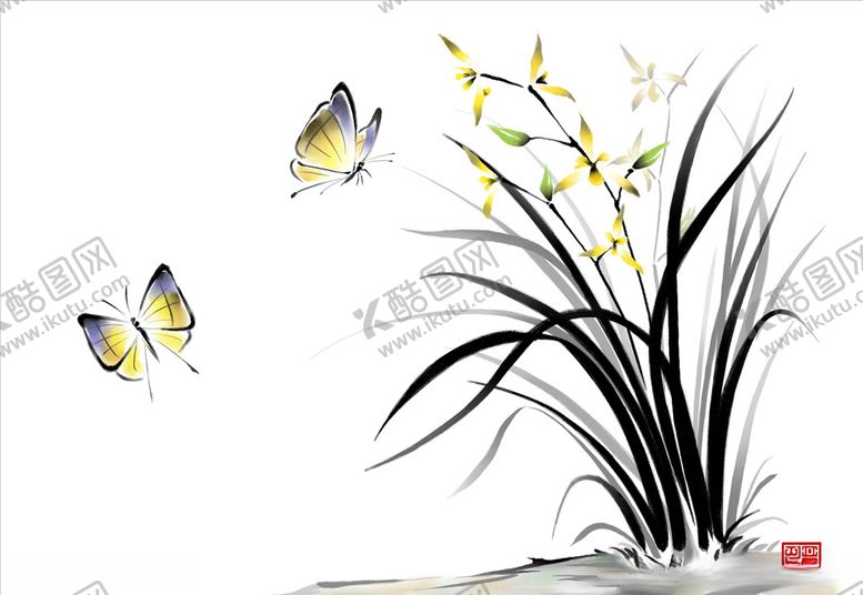 编号：72216810282146262299【酷图网】源文件下载-水墨兰花