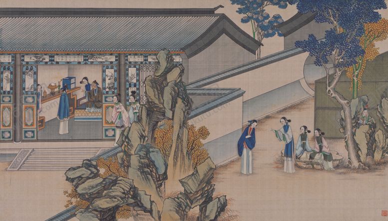 编号：83694407031247036582【酷图网】源文件下载-红楼梦场景精美工笔画