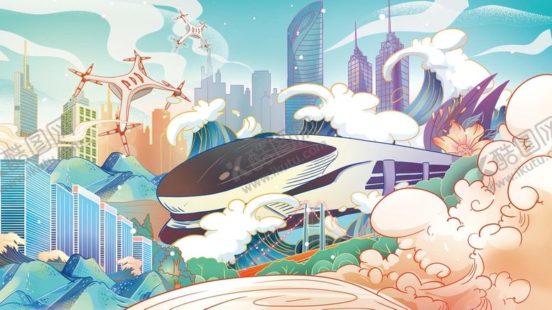 编号：32154909211543530425【酷图网】源文件下载-国潮城市