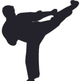 武术格斗剪影人物黑白泰拳中国功夫舞剑