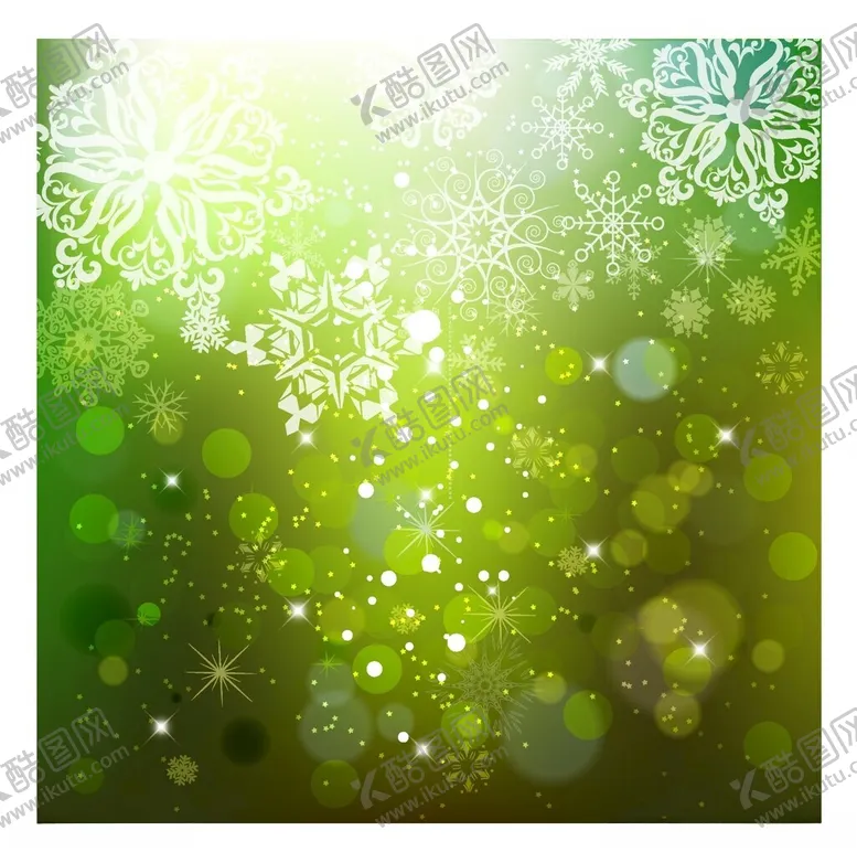 编号：52776502192156276146【酷图网】源文件下载-绿色雪花背景