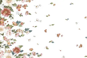 四方连续手绘花朵数码印花