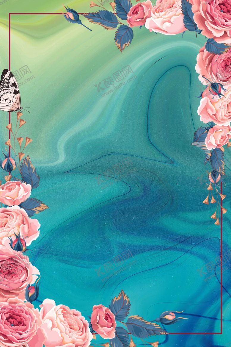 编号：49665010020322351491【酷图网】源文件下载-玫瑰花装饰边框设计