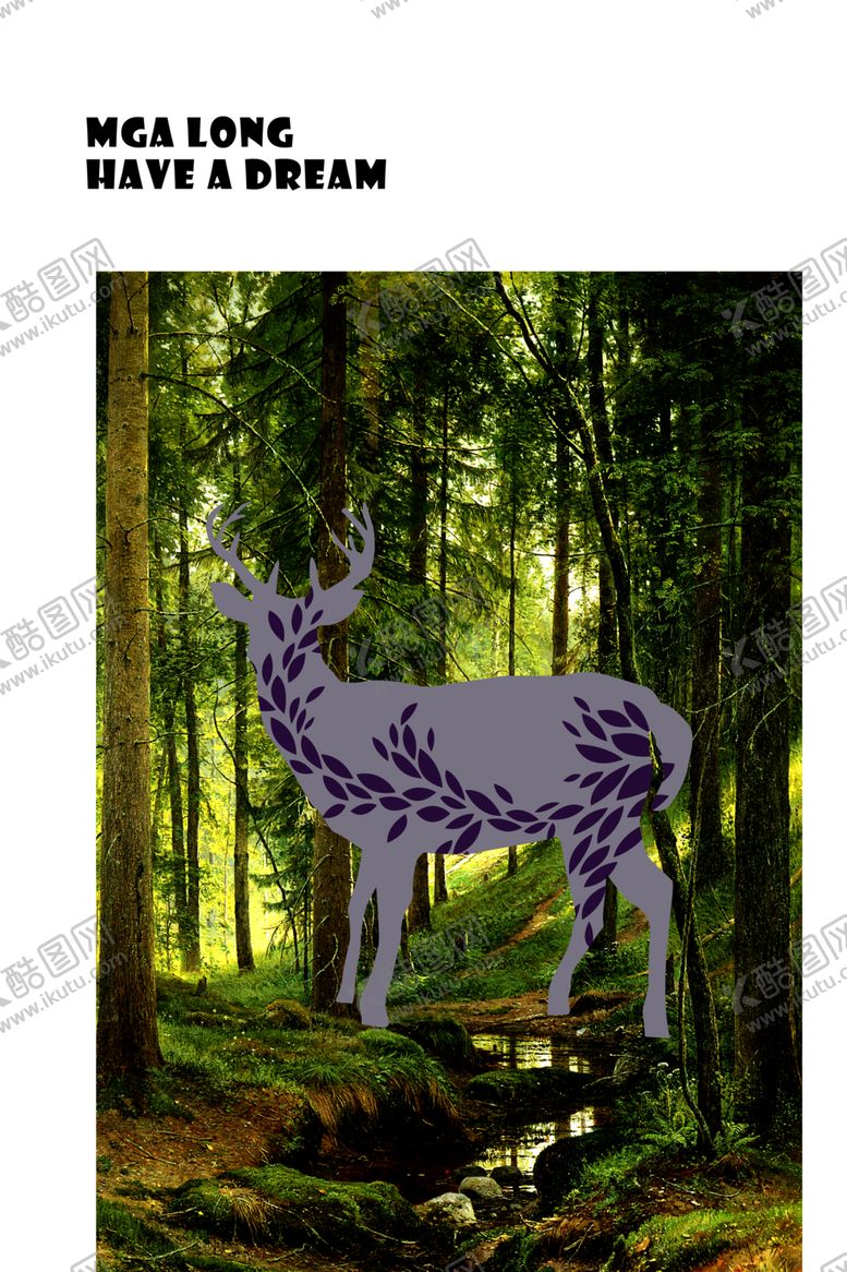 编号：31623410070449416668【酷图网】源文件下载-麋鹿装饰画