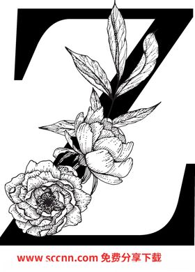 花卉装饰字母字母Z