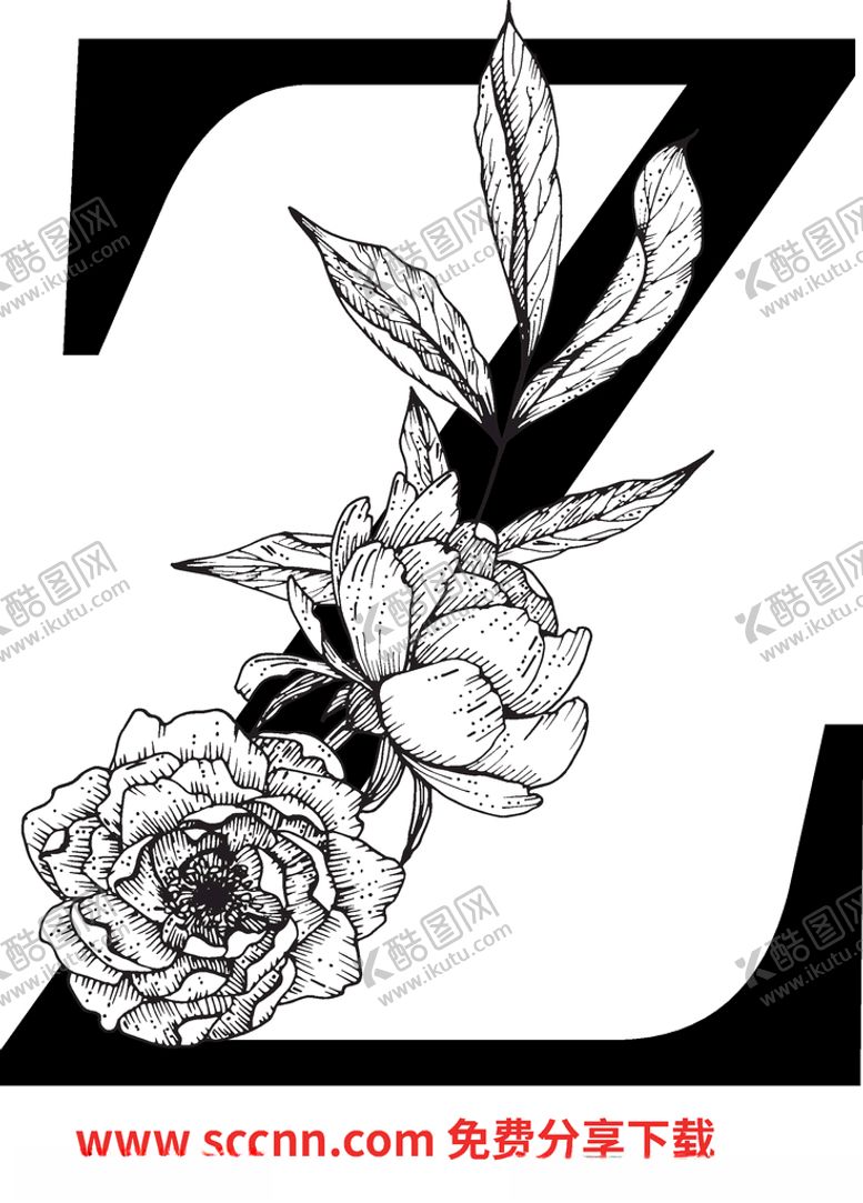 编号：83473106241821406994【酷图网】源文件下载-花卉装饰字母字母Z