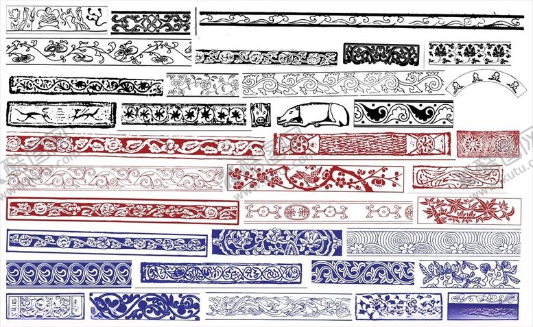 编号：93729611021457422595【酷图网】源文件下载-花纹花边传统图案装饰雕花