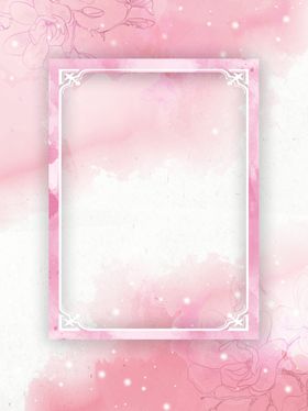 粉色花唯美清新边框