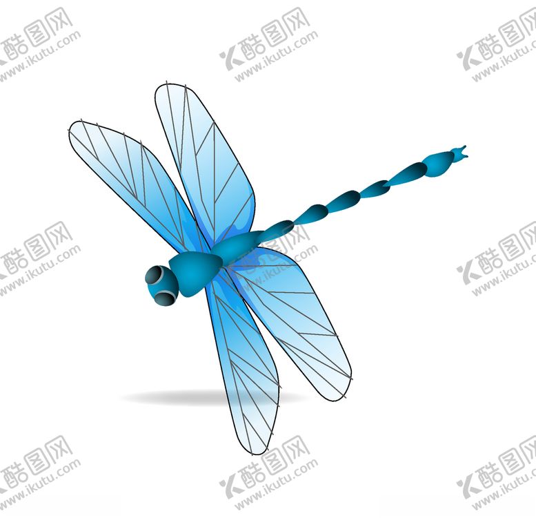 编号：12986505040058349443【酷图网】源文件下载-蓝色蜻蜓昆虫图片插画