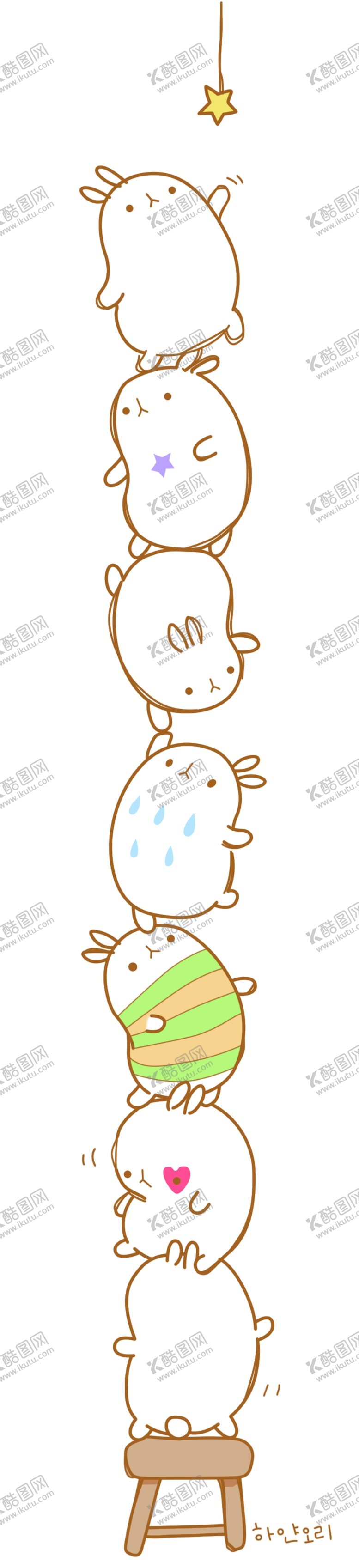 编号：40526909272133241064【酷图网】源文件下载-小兔子摘星星