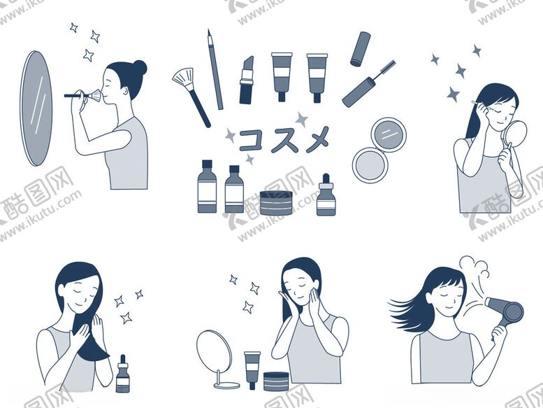 编号：66349711021356514551【酷图网】源文件下载-日常护肤化妆步骤图示