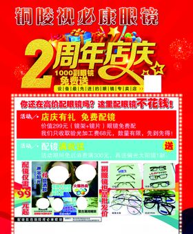 视必康眼镜2周年海报