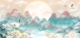 国潮海报设计图片中风场景祥云