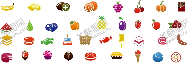 编号：48088106281728349813【酷图网】源文件下载-水果食品小图标