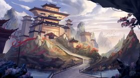 梦幻城堡现代唯美唯美背景儿童房墙画