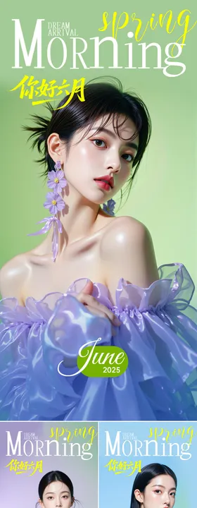 医美6月早安图海报