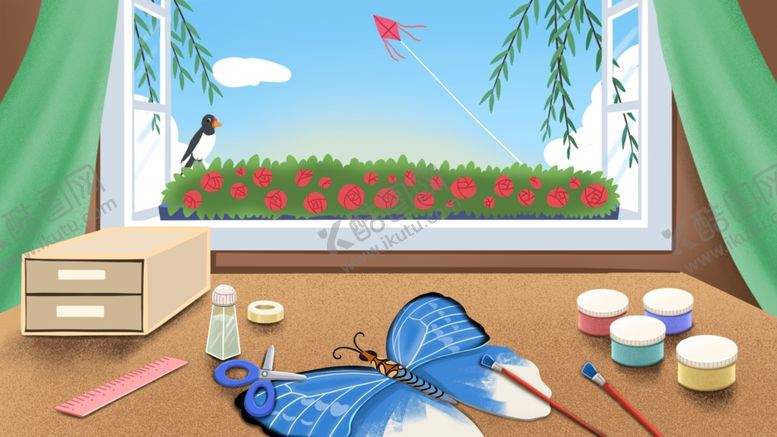 编号：41631809272145376650【酷图网】源文件下载-卡通室内窗台