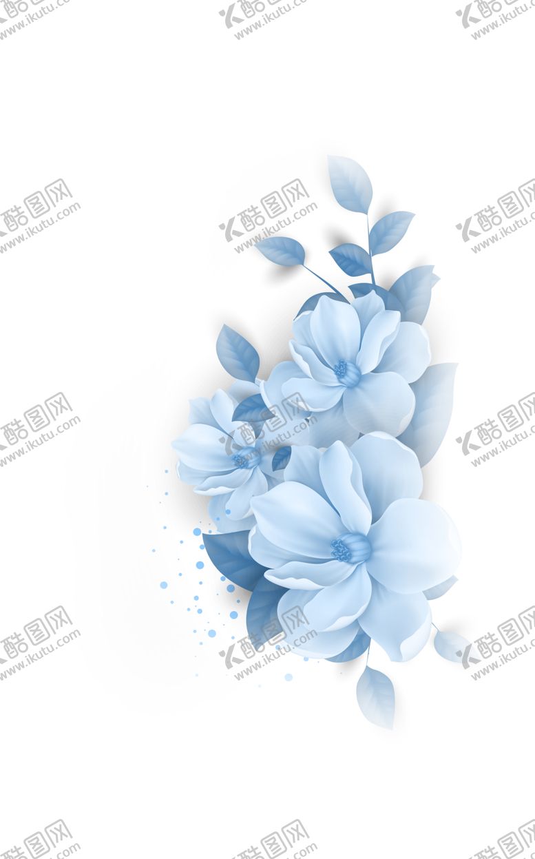 编号：87428509240742279985【酷图网】源文件下载-清新蓝色单色花朵素材