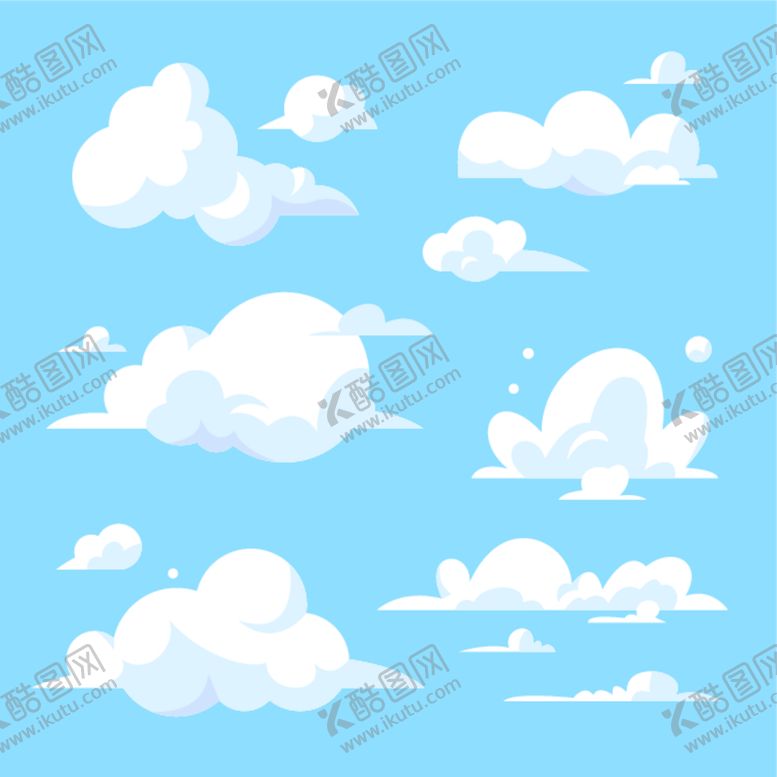 编号：39682812101147294921【酷图网】源文件下载-卡通白云插画