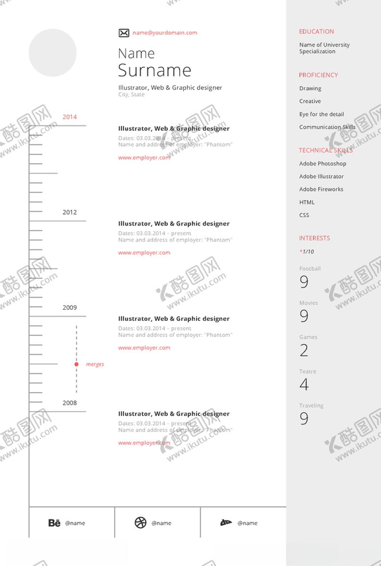 编号：37673210032355052248【酷图网】源文件下载-简历模板
