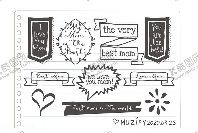 编号：72403709241504406575【酷图网】源文件下载-母亲节涂鸦风格手绘