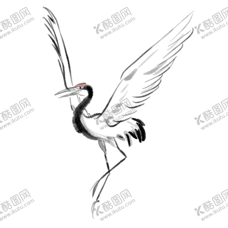 编号：40284205121817579842【酷图网】源文件下载-水墨仙鹤
