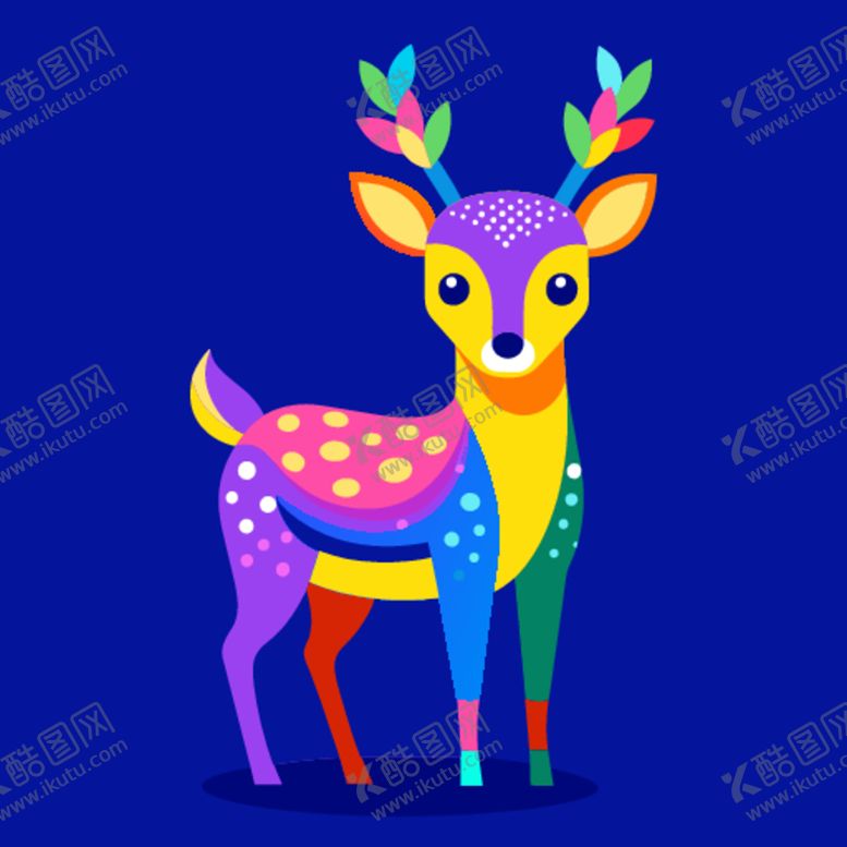 编号：66477012202051568756【酷图网】源文件下载-简洁的彩色节日素材梅花鹿