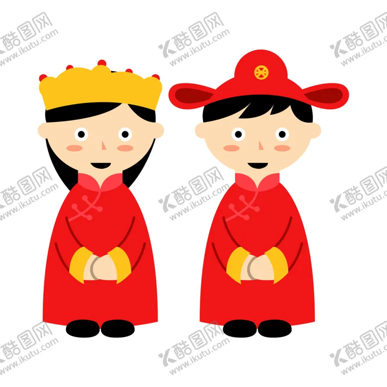 编号：68063106160118475822【酷图网】源文件下载-卡通新郎新娘PNG免扣素材
