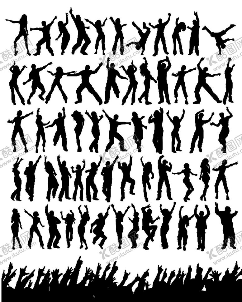 编号：65910510141714266859【酷图网】源文件下载-街舞人物黑影剪影