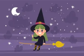 卡通魔女法巫人物巫
