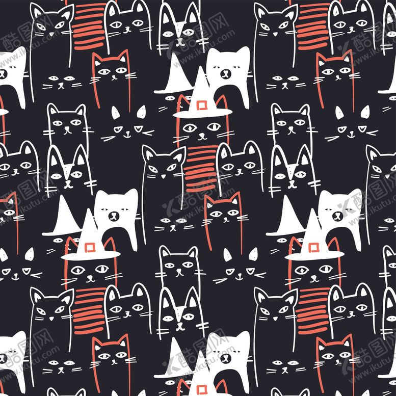 编号：76164709231859285765【酷图网】源文件下载-卡通猫印花