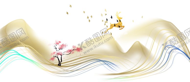 编号：22560609191008112540【酷图网】源文件下载-麋鹿晶瓷画