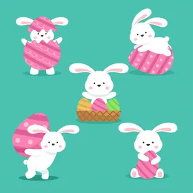 卡通兔子手绘小可爱