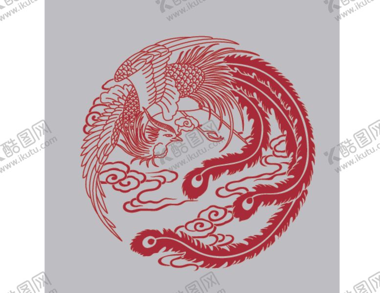 编号：54269904201522593943【酷图网】源文件下载-凤凰剪纸图案