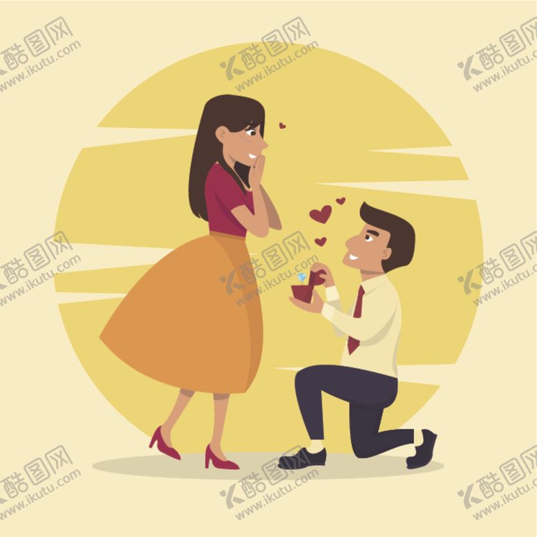 编号：39822905121439158333【酷图网】源文件下载-卡通人物求婚
