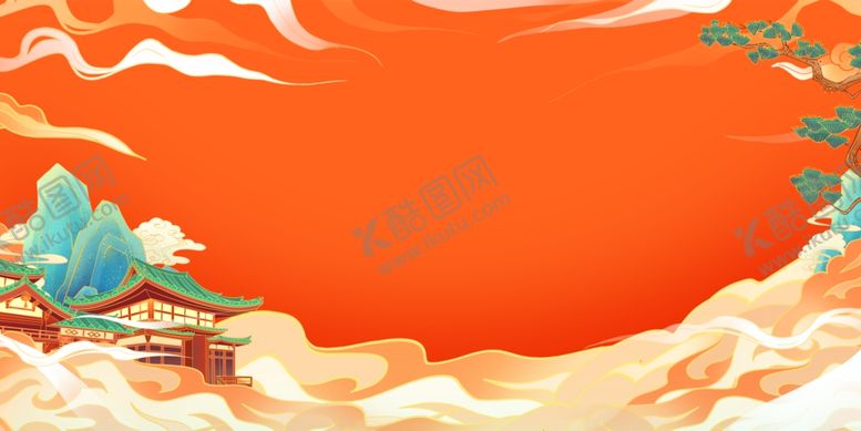 编号：50018104051926382511【酷图网】源文件下载-中式古风山水意境背景图