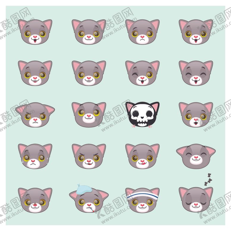 编号：16229810311616418902【酷图网】源文件下载-可爱猫咪头像集合